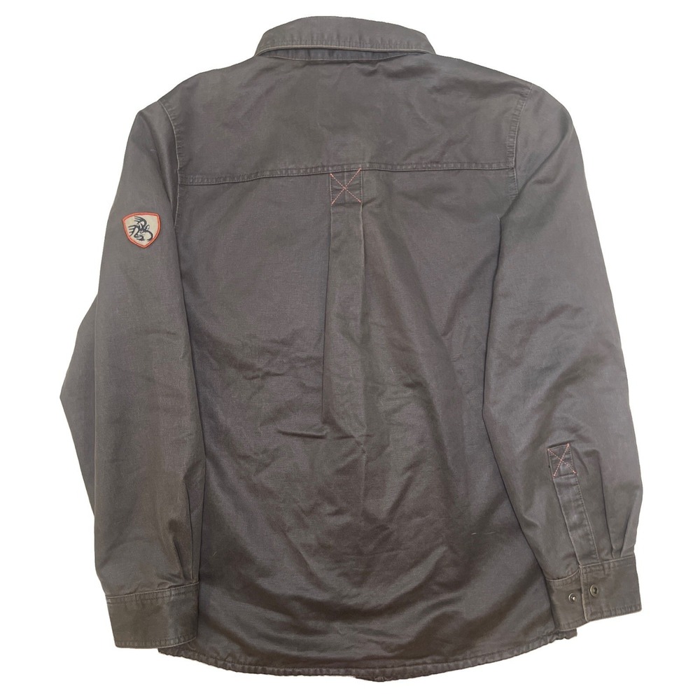 Legendary Whitetails Journeyman Shirt Jacket Mens Medium Gray Flannel Lined - Picture 2 of 13